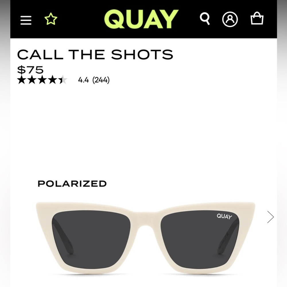 Quay Call the Shots Polarized White Sunglasses